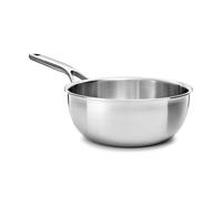 KitchenAid MultiPly 3PLY Sartén de Chef de Acero Inoxidable Sin PFAS, 20 cm/2,36 L Triple Capa, Multiclad, Inducción, Apta para Horno hasta 220°C, Apta para Lavavajillas, Plateada