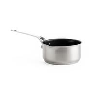 KitchenAid Stainless Steel Juego de cacerolas de acero inoxidable antiadherente cerámico sin PFAS de 16 cm, 18 cm y 20 cm, aptas para inducción, horno y lavavajillas, plata