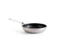 KitchenAid Stainless Steel Sartén cerámica antiadherente de 24 cm de acero inoxidable sin PFAS, apta para inducción, horno y lavavajillas, plata