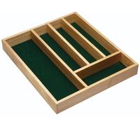Kitchencraft bandeja de madera para cubiertos, cubertero con forro de