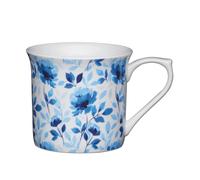 Kitchencraft china - taza estriada (300 ml), diseño de rosa azul