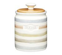 KitchenCraft Classic Collection Striped Ceramic Sugar Container, 800 ml (28 fl oz) - Cream