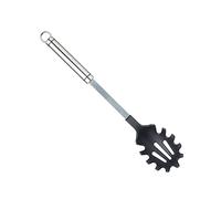 KitchenCraft Cuchara profesional para espaguetis / Servidor de pasta con cabeza de nylon antiadherente, Acero inoxidable, 35 cm, Plata/Negro