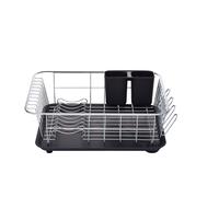 Kitchencraft deluxe dish drainer with drip tray, chrome plated, silver
