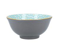 KitchenCraft ECMKCBOWL36SET - Juego de cuencos de cerámica con diseño de ondas y flores estilo japonés