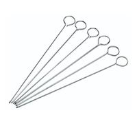 Kitchencraft flat barbecue skewers, stainless steel meat skewers, 20 cm, 6 units - silver color