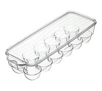 KitchenCraft Fridge-Safe Plastic Egg Holder with Lid, 32.5 x 11.5 cm (13" x 4.5") - Transparent