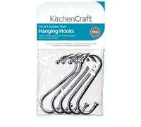 Kitchencraft Ganchos de Metal Cromado en Forma de S para Colgar Utensilios en la Cocina (Paquete de 5)