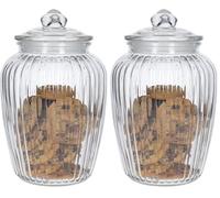 KitchenCraft Home Made Large Glass Storage Jar, 2.2 Litres - Clear (Paquete de 2)