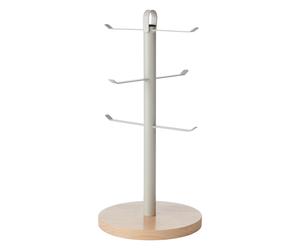 Kitchencraft idilica Árbol de tazas de metal con base de madera de ha