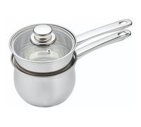 KitchenCraft Induction Double Boiler, 16cm Stainless Steel Pan in Gift Box, perfect for cooking with induction cookers and gas stoves.