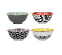 Kitchencraft juego de 4 cuencos de cereales de cerámica en caja de re