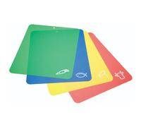 KitchenCraft Juego de 4 Tablas de Cortar de Cocina Flexibles de Plástico Multicolor No Tóxico, 38 x 30 cm