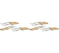 KitchenCraft Juego de 6 Tenedores de Soporte para Mazorcas de Maíz de Madera y Acero Inoxidable, 9,5 cm (Paquete de 2)