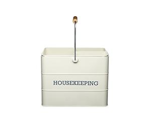 KitchenCraft Living Nostalgia Metal Cleaning Caddy, 33 x 21 x 26 cm - Antique Cream
