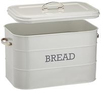 KitchenCraft Living Nostalgia Panera Metálica Vintage 34 x 21.5 x 25 cm Gris