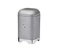 KitchenCraft Lovello Caja de Almacenaje para Azúcar de Acero al Carbono, 11 x 11 x 19 cm- Gris