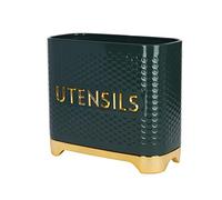 KitchenCraft Lovello - Soporte para Utensilios de Cocina con Textura, 19 x 9 x 18 cm, Color Verde y Dorado