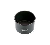 KitchenCraft Master Class Round Cake Mold with Loose Base, Black, 10x10x7.1 cm, made of durable carbon steel for baking, perfect as a nonstick bakeware option.
