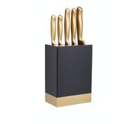 Kitchencraft masterclass brass-coloured stainless steel knife set and