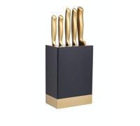 Kitchencraft masterclass brass-coloured stainless steel knife set and