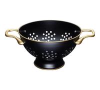 KitchenCraft MasterClass Colador de Acero Inoxidable, Color Negro Mate, Efecto Cobre, Diseño Elegante y Clásico