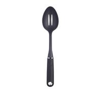 KitchenCraft MasterClass Thread Nylon Spoon with Slots, Non-stick Material, 34 cm-Black