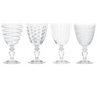 Kitchencraft mikasa juego de 4 copas decorativas para vino de cristal,