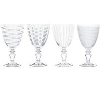 Kitchencraft mikasa juego de 4 copas decorativas para vino de cristal,