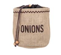 KitchenCraft Natural Elements Bolsa para Cebollas con Forro Interior de Arpillera, 20 x 20 cm