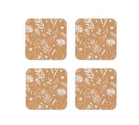 KitchenCraft Natural Elements Juego de 4 Posavasos de Corcho Biodegradable 12 x 12 cm