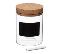 KitchenCraft Natural Elements Tarro de Almacenaje de Cristal Ecológico y Etiqueta de Pizarra Personalizable 10 x 13 cm 700 ml