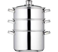 KitchenCraft - Olla Vaporera para Comida de 3 Niveles / Cazuela en Caja de Regalo, Apta para Inducción, Acero Inoxidable, 20 cm