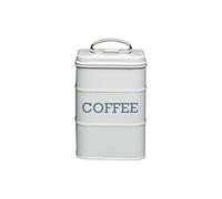 KitchenCraft - Recipiente para Café Estilo Vintage, Acero Inoxidable, 11 x 17 cm, Latas para Té y Azúcar a Juego Disponibles - Gris Francés
