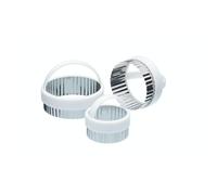 Kitchencraft set of 3 ribbed cutter molds for plastic and stainless steel pastry, 5 cm, 6 cm and 7.5 cm