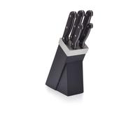 Kitchencraft set of 5 kitchen knives with stainless steel holder, 3 x 20 cm, 1 x 12.5 cm and 1 x 7.5 cm