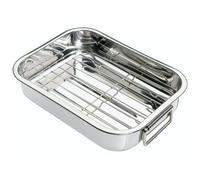 KitchenCraft Stainless Steel Tray with Rack, 27 x 20 cm, dishwasher safe, perfect for baking and serving. Ideal for cupcakes and pastries, this versatile kitchen tool combines functionality and durabi