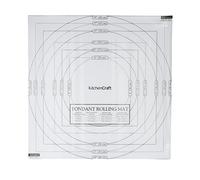 KitchenCraft Sweetly Does It Fondant Rolling Mat with Measurements for Cake Decorating, Non Stick Plastic, 2 Pieces