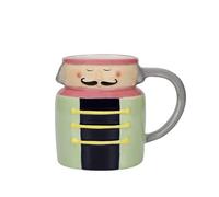KitchenCraft Taza de cerámica The Nutcracker Collection, 3 ml, con etiqueta de regalo, verde/negro
