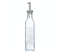 KitchenCraft World Of Flavours Aceitera de Cristal con Dispensador de Acero Inoxidable y Silicona 270 ml