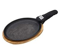 KitchenCraft: World of Flavours - Juego para Fajitas con Plato de Hierro Fundido, Tabla de Madera para Servir y Manopla para Mango, Caja Regalo, 41 x 19 x 5 cm