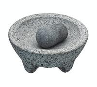KitchenCraft World Of Flavours Mazo y Mortero de Granito Mexicano 20 x 10 cm