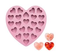 KitchenCraftAccessory - Molde de silicona con forma de corazón, bandeja de chocolate antiadherente de 22 cavidades, molde flexible para hornear, herramienta reutilizable para hacer postres de dulces