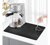 KitchenRaku Alfombra Escurreplatos de Diatomita 40x50cm, Antideslizante y Absorbente, Para Fregadero, Cafetera y Baño (Negro)