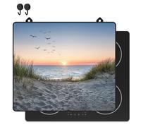 KitchyMist Cubre Vitrocerámica Playa y dunas - 60x52 cm - Protector Vitroceramica Induccion - Tapa Protectora para Induccion - Panel Antisalpicaduras Cocina