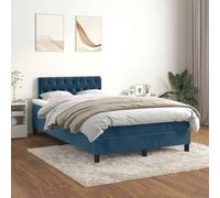 kithwjll Cama con somier azul oscuro con colchón de terciopelo de 120 x 190 cm, cabecero de altura ajustable, cama cómoda para dormitorio, cama de invitados, habitación juvenil, habitación infantil