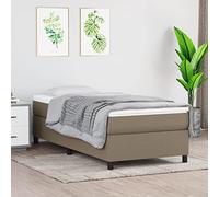 kithwjll Cama con somier con colchón, color topo 90 x 190 cm, estructura de cama de tela, incluye colchón y cojín para dormitorio, cama de invitados, habitación infantil, habitación juvenil, cómoda