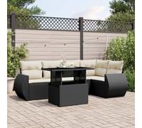 kithwjll Juego de muebles de jardín de 6 piezas con grupo de salón, comedor, mesa, sillas, grupo de asientos para terraza, balcón, exterior, resistente a la intemperie, fácil de limpiar, negro, cómodo
