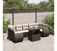 kithwjll Juego de muebles de jardín de 8 piezas con grupo de salón, mesa de comedor, grupo de asientos, muebles de balcón, resistente a la intemperie, fácil de limpiar, para terraza, exterior, balcón