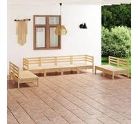 kithwjll Juego de salón de jardín de madera maciza de pino con asientos modulares para horas de relax en terraza, balcón o jardín, con cojines y cómodos sillones para